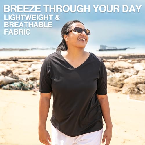 Kanu Surf Women's Plus-Size Solid UPF 50+ Swim Shirt Rashguard4