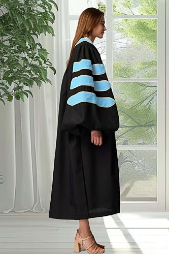 Image of MyGradDay Unisex Deluxe Graduation Doctorate Robe with Gold Piping Available for Customization