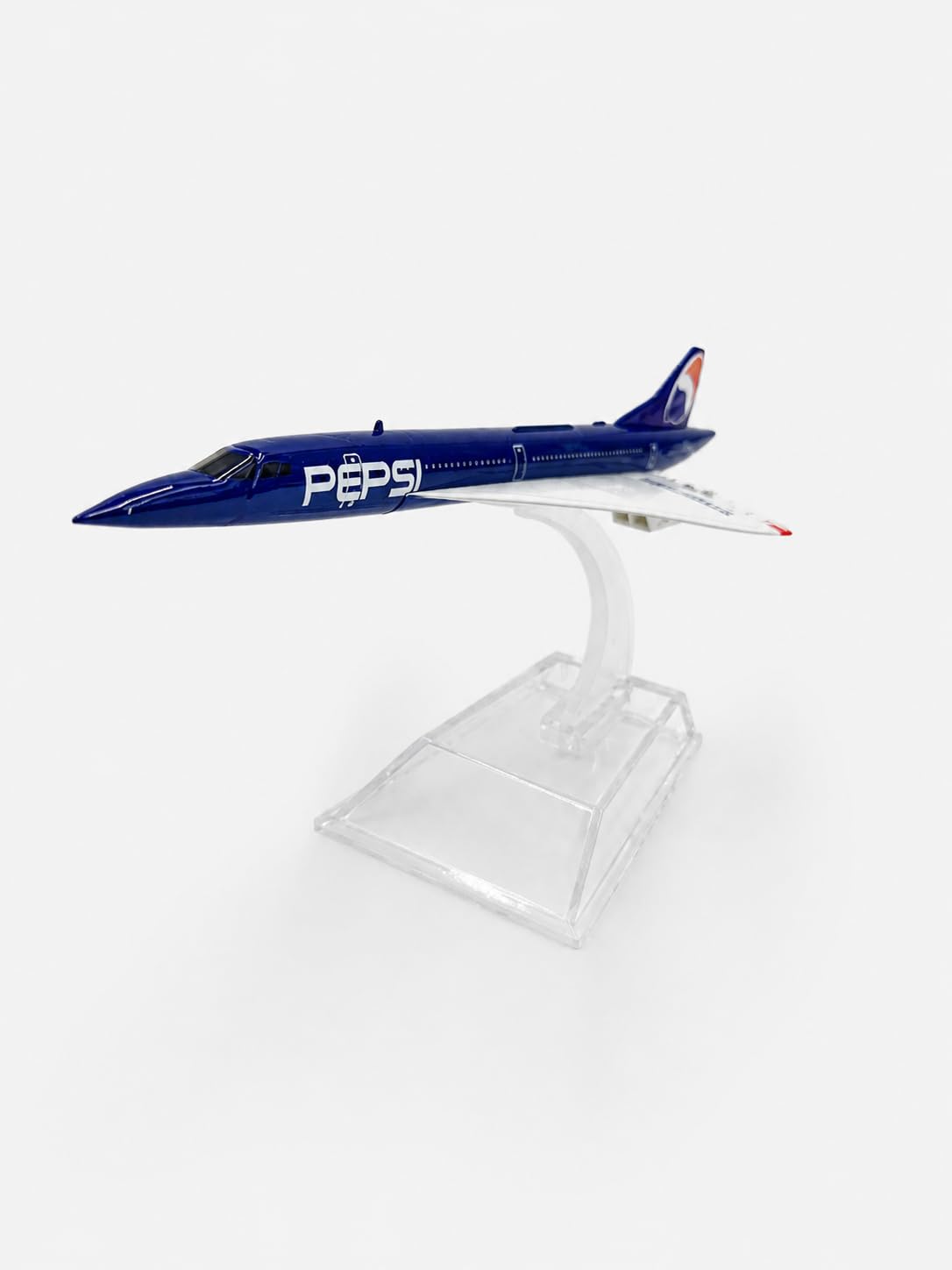 indigo® Pepsi Concorde Diecast Metal Model Aircraft with Display Stand, 1:400 Scale Supersonic Jet Airliner Replica, Collectable Desktop Display Aeroplane, Aviation Gift for Collectors