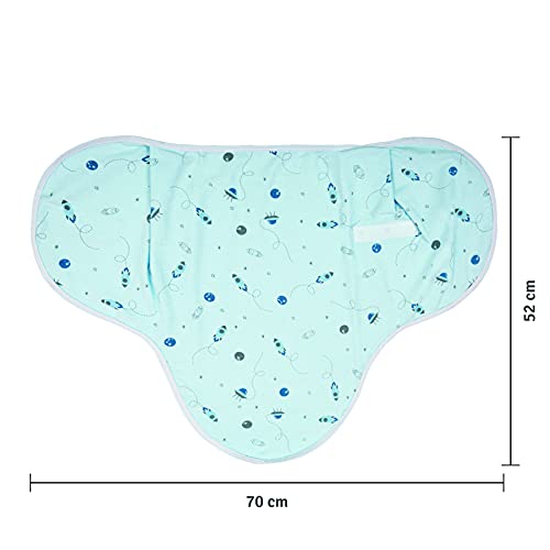 Cueiro Swaddle Ajustável Papi Compose 70Cm X 62Cm Contem 01 Un, Papi Textil, Azul, 70X62