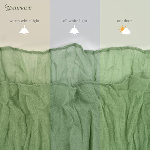 12 Pack Cheesecloth Table Runner 35 X 120 Inch Long Boho Cheese Cloth Gauze Table Runners Semi Sheer Table Runner For Wedding Decor, Bridal Shower, Birthday Party (Dusty Sage Green) #TOP4