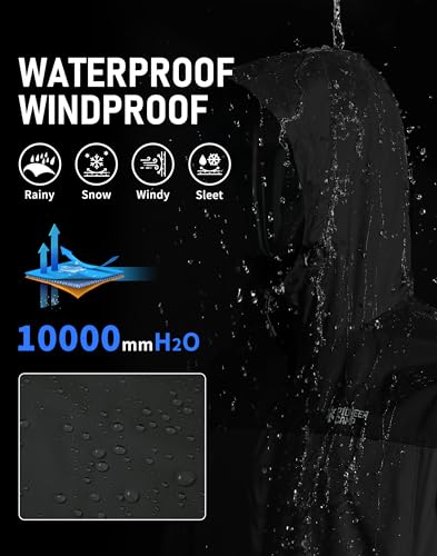 Image of Pioneer Camp Men's Rain Jacket Waterproof with Hood Lightweight Packable Raincoat Rain Shell for Outdoor Hiking Travel