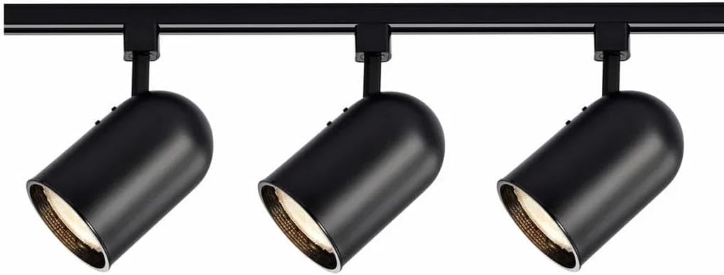 Nuvo Lighting TK323 3-Light Line Voltage R30 Bullet Cylinder Track Light Kit, Black