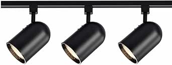 Nuvo Lighting TK323 3-Light Line Voltage R30 Bullet Cylinder Track Light Kit, Black