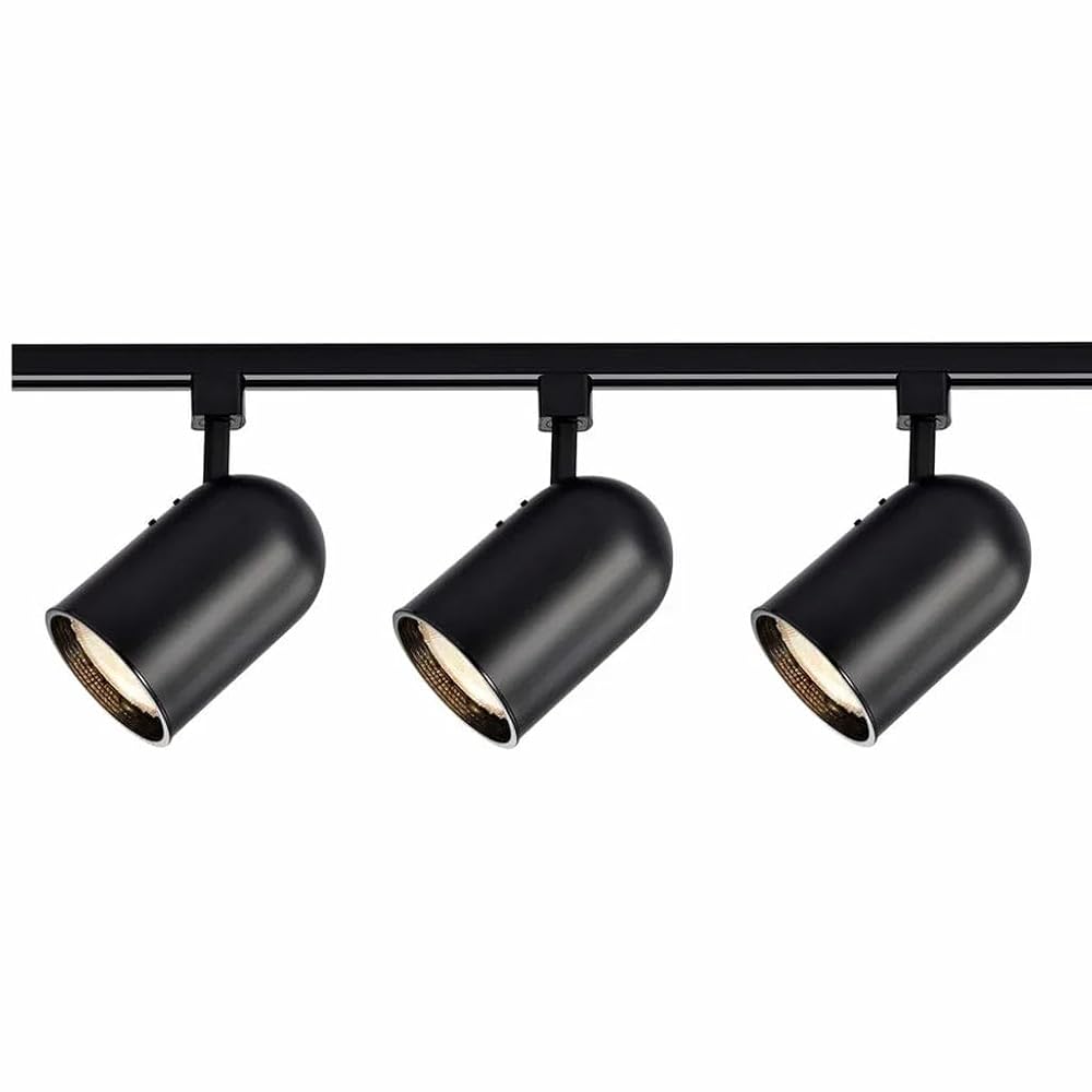 Nuvo Lighting TK323 3-Light Line Voltage R30 Bullet Cylinder Track Light Kit, Black