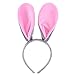 LUOEM Oreilles de Lapin Serre Tete Peluche Accessoire Deguisement Lapin Pâques Gris et Rose