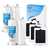 ICEPURE Refrigerator Water Filter Replacement for WF2CB®, PureSource2®, EWF01, FC100, NGFC 2000, Kenmore 9916,469916, 469911, EWF2CBPA®, FC300, 2PACK, Air Filter Replacement for EAFCBF, PAULTRA, 3PACK