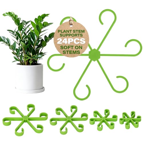 24PCS Plant Stem Support 4-Size Stem Supports for Indoor Plants Reusable Monstera Plant Support for Thriving Growth Indoor Plants Accessories