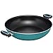 Paula Deen Riverbend Nonstick Chicken Frying Pan / Fry Pan / Skillet with Lid and Side Handles - 12.5 Inch, Blue