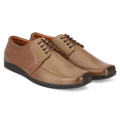 Image of Leatherful Formal Lace-up Derby Shoes for Men | Full Grain Genuine Leather | PU Sole & Nappa Lining | Office | Party | Smart Casual