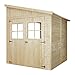 Produktbild TIMBELA Holz Gartenschuppen (ohne Seitenwand) - Abstellkammer mit Fenstern - H244x211x220 cm/4 m2 Naturholz-Shiplap-Schuppen - Gartenwerkstatt - Fahrrad- Geräteschuppen M338