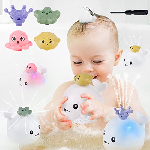 Joyibay Whale Baby Bath Toys - Light Up Water Spray Bath Time Toys Fountain For Toddlers Kids Sprinkler Bathtub Toys For Boys Girls In Bathroom（Random Color） #TOP1