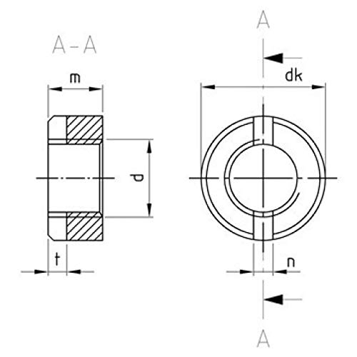 Schlitzmuttern DIN 546 1.4305 M 8 (VPE 100 Stk)