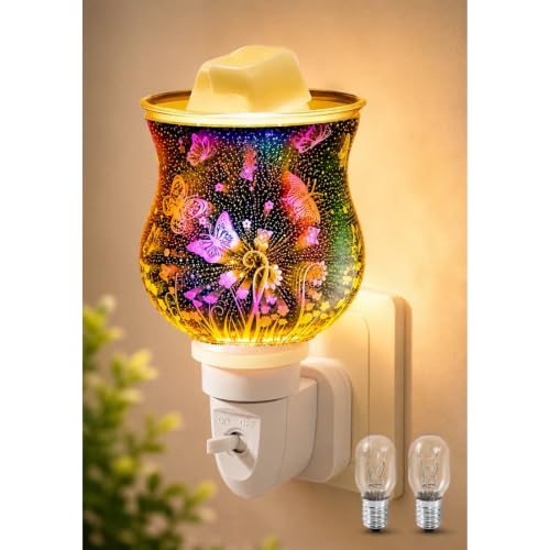 JOYOLO Plug In Wax Melt Burners Electric Oil Burner Wall Wax Warmer With Spare Bulb for Bathroom Home Office Night Light Scentsy Gift & Decor (Butterfly)
