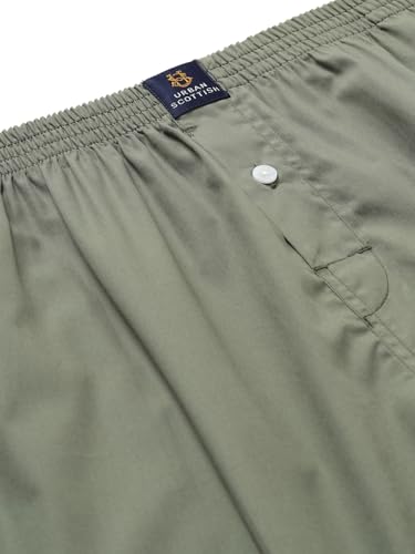 Image of Urban Scottish Men's 100% Cotton Solid Boxers Shorts with Side Pockets (Pack of 3) (USB-01-02-03-L) Multicolour