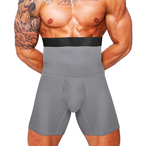 Men Shapewear Compression Body High Waist Tummy Control Slimming Bodysuit Boxer Briefs Long Leg Underwear for Men