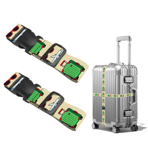 Image of Nuxovilar Luggage Straps Set for Suitcase 1.96x90.5in Polyester