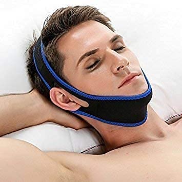 HUBTURE Snore Reduction Soft And Adjustable Jaw Band | Sleep Chin Belt Strap | Anti-Snoring Aid For Men And Women | Improved Nighttime Breathing | Double Attachments, One Size Fits All Design