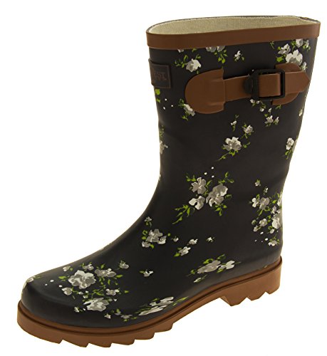 Mujer Unbranded Azul Oscuro Cargadores De Goma del Festival De Goma De La Longitud del Becerro Floral EU 41