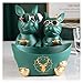 HDKJW Statue Harz Kühle Bulldog Statue, Statuen for Wohnkultur Moderne, Dekorative Akzente for Wohnwohnzimmer Schlafzimmer Dekor Lagerung for Keys Candy Teller (Color : Green)