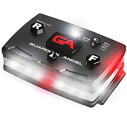 Guardian Angel Elite Series Personal Safety Light Bar  Long Lasting Rechargeable Battery (White/Red)