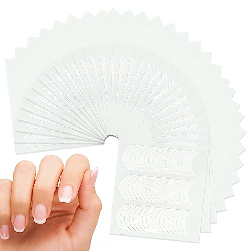 Fanjuanlan 1440 Pcs Nail Art Designs Pegatinas de Arte de Uñas Francesas, Plantilla de Manicura En Forma de Media Luna, Herramientas de Pegatinas de Uñas Francesas para DIY Manicura