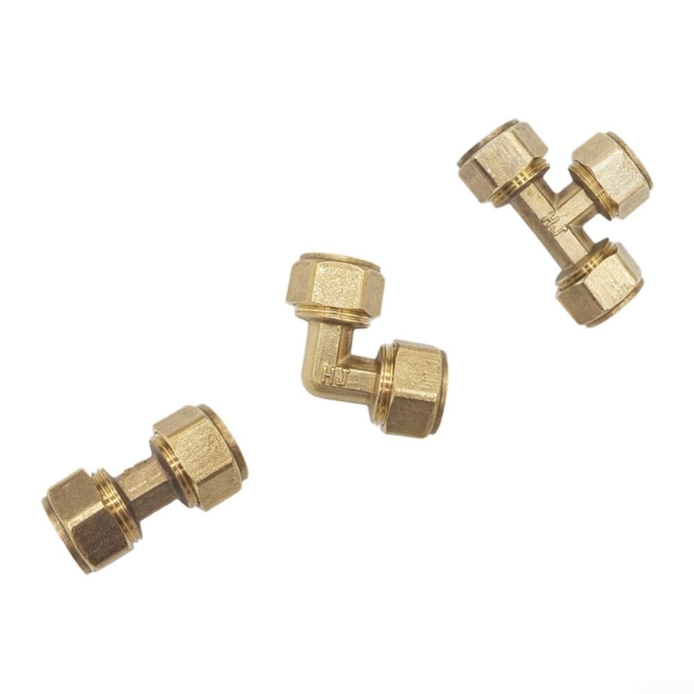 Kit de accesorios PEX de empuje con codos y tees de latón sin plomo para fontanería, compatible con múltiples tipos de tuberías certificados según las normas NSF ANSI 61