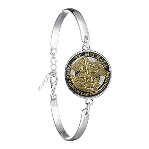 Inveroo Pulsera De Moda Arcángel St.Michael Me Protegen Saint Shield Protección Encanto...