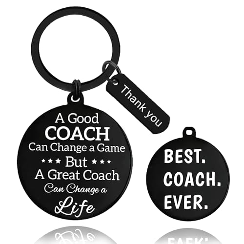 GiftoBi Coach Keychain - Black Appreciation Gifts for Men Women