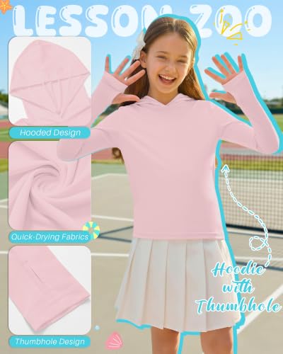 Image of 3 Pack Girls Long Sleeve Hoodies Thumbhole Shirts