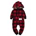 Produktbild Mingfa - Baby-Winterkleidung für 6-24 Monate, Unisex, Kleinkinder, Jungen, Mädchen, dick, kariert, mit Kapuze und langen Ärmeln, 12M, wein, 1