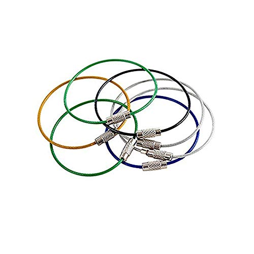 Llavero de cable de acero inoxidable, anillo de alambre para colgar etiquetas de equipaje y etiquetas de identificación, conveniente y atractivo