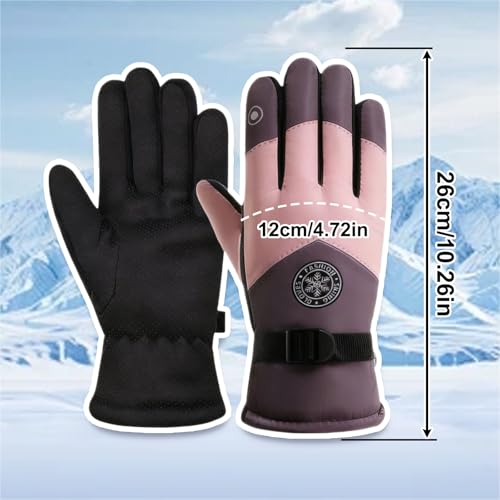 BSITSSS 2 Piezas Guantes Termicos Mujer, Guantes Nieve Mujer Impermeables, Guant Esqui Frio Viento Táctil Gloves para Esquiar Snowboard Patinaje sobre Bicicleta - imagen 2