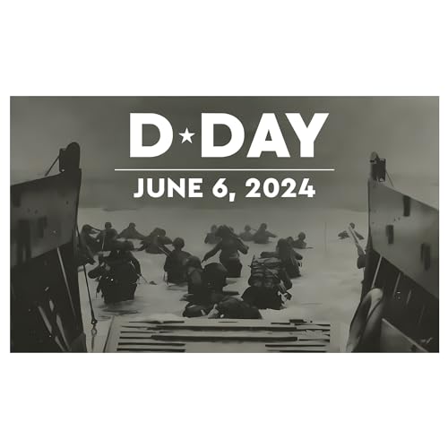 D Day 80th Anniversary Flag D DAY 80th Anniversary Decorations 80th Anniversary of d Day Landing Flags 90 * 150cm (D)