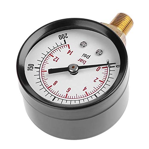 TS-Z52 Manometer 1/8 Zoll NPT Seitenmontage 0–200 psi 0–14 bar Manometer Zifferblatt Luftkompressor Messgerät Hydraulikdruckprüfgerät Messgerät