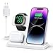 JARGOU 3 in 1 Kabelloses Ladegerät, Induktive Ladestation für Apple Watch und iPhone, Wireless Charger für iPhone 16 15 14 13 12 11 Pro Max, für Apple Watch 10/9/Ultra/8/7/6/SE/5/4/3/AirPods Pro 4 3 2 Wireless günstig Kaufen-JARGOU 3 in 1 Kabelloses Ladegerät, Induktive Ladestation für Apple Watch und iPhone, Wireless Charger für iPhone 16 15 14 13 12 11 Pro Max, für Apple Watch 10/9/Ultra/8/7/6/SE/5/4/3/AirPods Pro 4 3 2