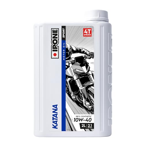 IPONE – Huile Moteur Moto 4 Temps 10W40 Full Power Katana – 100% Synthétique –Conduite Sportive - Passages de Vitesses plus Rapides - Performances Maximales du Moteur à Très Hauts Régimes - 2L