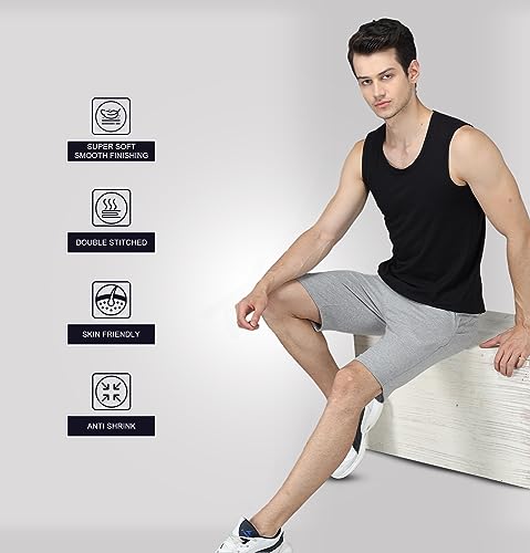 Image of Sleepynuts Regular Fit Terry Cotton Plain Shorts for Men