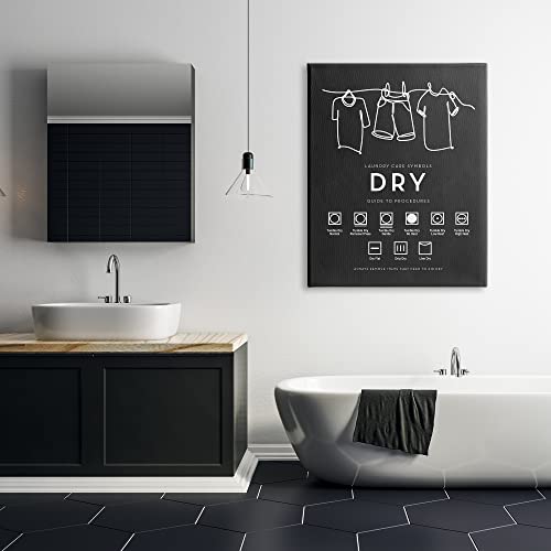 Image of Stupell Industries Drying Procedure Guide Helpful Laundry Symbol Chart, Design by Lettered and Lined, 36 x 48, Gallery Wrapped Canvas | Stupell Industries . By Lettered and Lined . Ready to hang . Clean diagram style for bath and laundry rooms . Made in USA