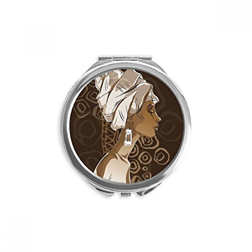 Miroir de maquillage à la main coiffe autochtone négro-africaine idée cadeau femme unique