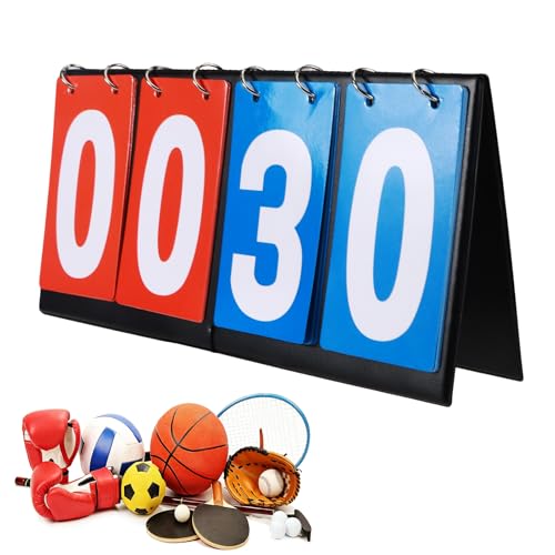 HO-SFSM Tabellone Segnapunti,Segnapunti Sportivo Multifunzionale a 4 Cifre, Tabellone Segnapunti Portatile, Multifunzione Riutilizzabile per Ping Pong, Basket, Badminton, Pallavolo