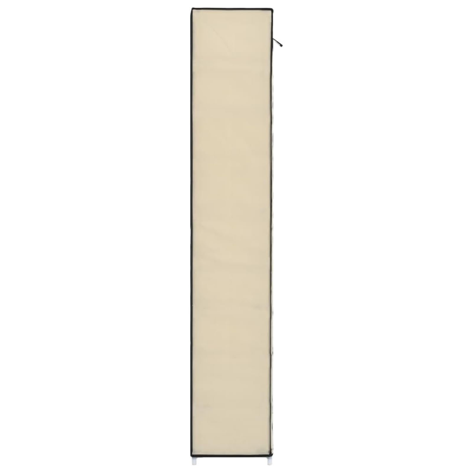 Zapatero con Funda Crema 57x29x162 cm Tela,Organizador de Zapatos,Armario de Almacenamiento con Estante for Calzado,Muebles for Pasillo de Casa(Cream)