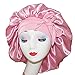 Bonnet Queen Pink oversized Jumbo large satin Bonnet silk Night Sleeping Cap stretchy tie band bonet for Women long Curly Braid Hair