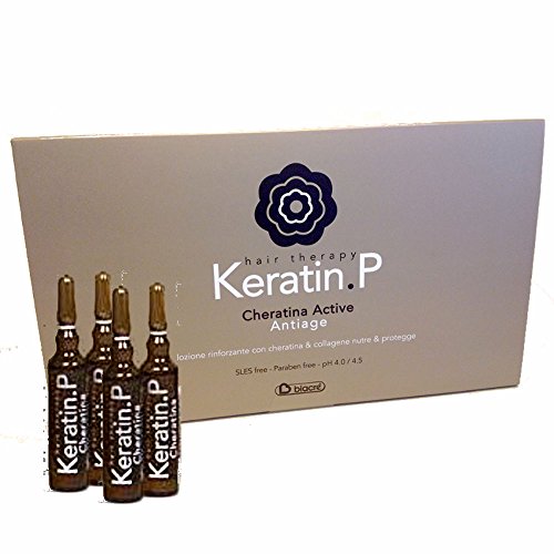 Keratin.P queratina activa antiedad 10 ml x 10 ampollas - Biacrè - Loción reforzante con Colágeno, nutre & protege