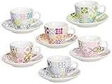 Tognana IR685375566 Set aus 6 Espressotassen mit Untertasse CC 200 Medina, Porzellan