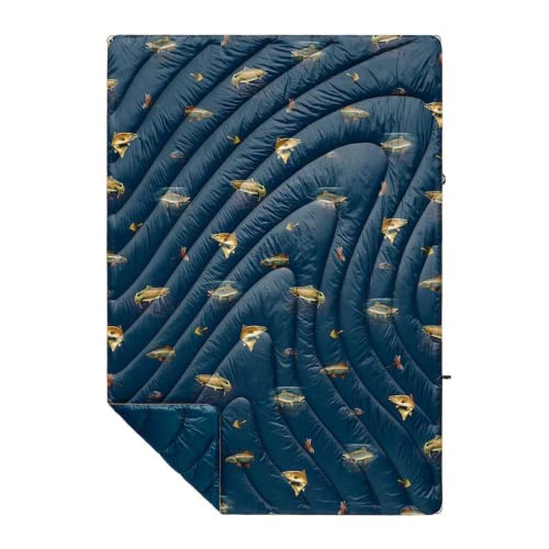 Rumpl The Original Puffy | Printed Outdoor Camping Blanket for Traveling, Picnics, Beach Trips, Concerts | River Strike, 1-Person