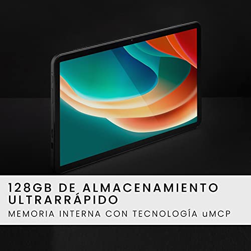 SPC Gravity 4 Plus – Tablet 11” Full Laminated, Octa-Core 2GHz, 8GB RAM, 128GB Almacenamiento, diseño Ultrafino con 4 Altavoces, 7.000 mAh batería, rápido WiFi 5, Android 12 – Color Magnetic Black - imagen 6
