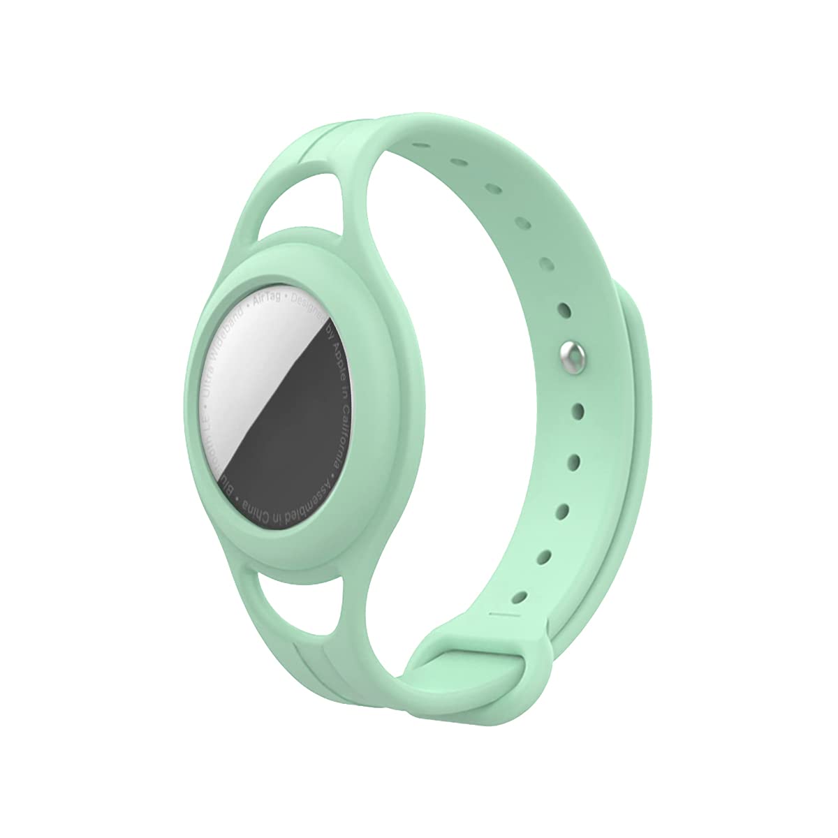 Mutural for AirTag Case 2021,Soft Silicone Cover for Apple AirTag ,Anti-Lost Lightweight Bands for Kids ,Anti-Scrath Safety and Clean,Durable in Use (Mint Green)