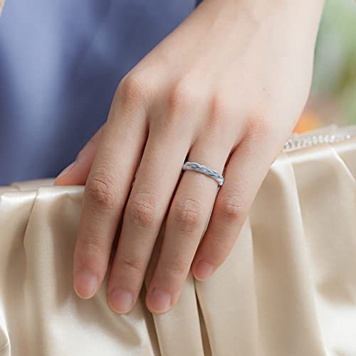 ThunderFit Silicone Wedding Bands for Women, Breathable Eternity and Thin Braided 4 Mixed Rubber Engagement Rings3