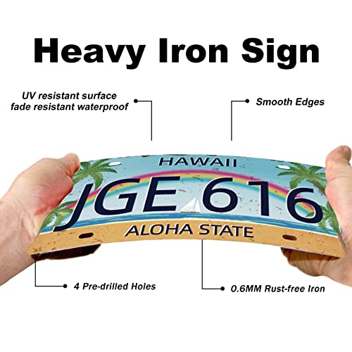 GLOBLELAND 8Pcs Vintage License Plate Metal Iron Sign Plaque Poster Retro Metal Wall Decorative Tin Signs 11.8×5.9inch for Home Bar Coffee Shop Club Bohemian Room Decoration